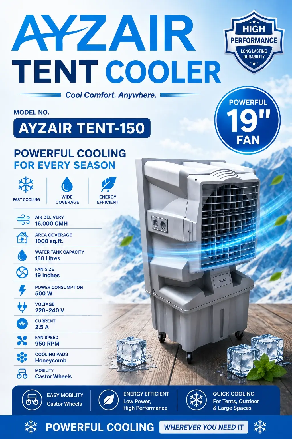 Ayzair TENT-150 specification overview